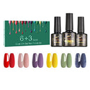 Gel Nail Polish Set 9 Pcs, Popular Nail Art Colors UV LED Soak Off Nail Gel Kit (6+3) Erarrow