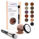 Root Concealer Touch Up Powder | All-Natural Crushed Minerals Without Brush | Fast and Easy Total Gray Hair Cover up For Black | Brown | Auburn and Blonde Hair .30 ounce (With Brush, Warm Brown) NuBeauti
