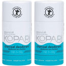 Kopari Aluminum Free Mens Charcoal Coconut Deodorant Stick | Made with Organic Coconut Oil | Non Toxic, Paraben Free, Plant Based, Gluten Free & Cruelty Free Long Lasting Natural Deodorant | 2 Pack, 2.0 oz Kopari