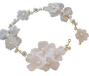 Bohemian Flowers Pearl Garland Bridal Wedding/Sweet Sixteen/Flower Girl/Quinceanera Crown Headdress (White Silk Flower) The Crafty Owl