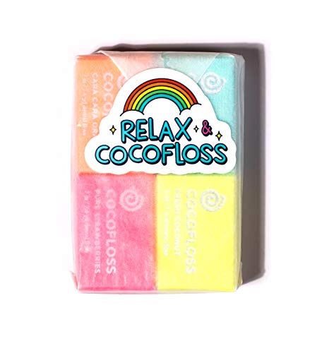 COCOFLOSS Coconut-Oil Infused Woven Dental Floss | Assorted Floss Starter Kit | Dentist Designed | Vegan and Cruelty-Free | 8-Week Supply (7 YDs x 4 Units) Cocolab