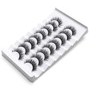 DYSILK 8 Pairs 5D Eyelashes Faux Mink Eyelashes Natural Look False Eyelashes Pack Long Wispy Fluffy Fake Eyelashes Reusable Soft Handmade Eyelashes No Glue DYSILK