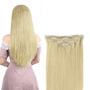 14" Clip in Hair Extensions Real Human Hair for Women - Silky Straight Human Hair Clip on 50grams 4pieces Bleach Blonde
