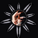 JASSINS False Nail Tips Artificial Nails,100 PCS Fake Clear Full Cover Nails 10 Sizes (Long Stiletto) JASSINS