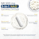 NAD+ Supplement with 500mg NR, Resveratrol, CoQ10, PQQ- 5-in-1 NAD Formula |NMN Supplement Alternative|NAD Resveratrol Support Cellular Energy & Healthy Aging-Made in USA-60 Capsules Infinity Warehouse