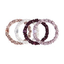 Slip Silk Crystal Skinnie Scrunchies in Manhattan Nights - 100% Pure 22 Momme Mulberry Silk Scrunchies for Women - Hair-Friendly Silk Scrunchies - Luxurious Elastic Hair Scrunchie Set (4 Scrunchies) SLIP
