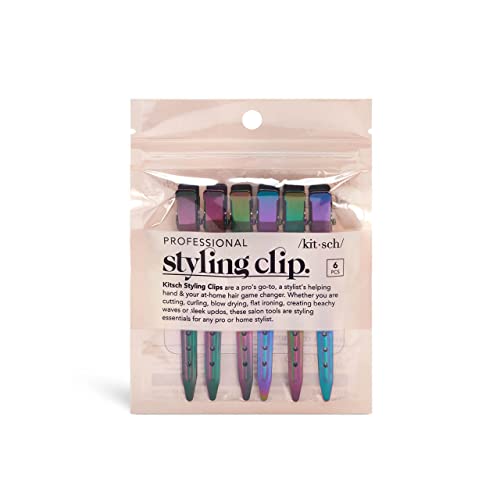 Kitsch Styling Hair Clip, Duck Bill Clips for Hair, Women Hair Clips for Styling Sectioning, Professional Hair Clips for Women, Hair Accessories for Styling, Hair Styling Clips - 6pcs (Iridescent) Kitsch