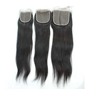 Forawme Brazilian Virgin Human Hair Pre Plucked Top Closure 18 Inch 130% 1B 6X6 inch Straight Human Hair Free Part Transparent Swiss Lace Closure With Baby Hair Forawme Store