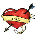 Dad Heart Temporary Tattoos (3-Pack) | Skin Safe | MADE IN THE USA| Removable Fashiontats