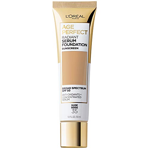 L'Oreal Paris Age Perfect Radiant Serum Foundation with SPF 50, Nude Beige, 1 Ounce L'Oreal Paris