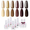 Makartt Gel Nail Polish Kit - 6 Brown Gel Polish Kit Chocolate Gel Nail Kit Glossy Base Coat Top Coat Autumn Winter Nail Polish 8ML Soak Off UV Nail Gel Fall Gel Polish Gift for Women Beauty Gift Sets Makartt