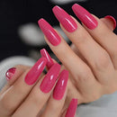 EDA LUXURY BEAUTY PINK LUXE DESIGN Full Cover Press On Nails Acrylic Nail Kit Artificial Nail Tips Shiny False Nails Extra Long Ballerina Coffin Square Nail Art Fashion Fake Nails EDA LUXURY BEAUTY