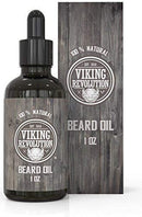 Viking Revolution Beard Oil Conditioner - All Natural Unscented Argan & Jojoba Oils - Softens, Smooths & Strengthens Beard Growth - Grooming Beard and Mustache Maintenance Treatment, 1 Pack Viking Revolution