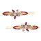 LUX ACCESSORIES Set of 2 Gold Flowers White Pink Marquise Hair Pins LUX ACCESSORIES