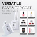 AILLSA Base and Top Coat Gel Nail Polish Top and Base Coat Nail Polish Soak Off Long Lasting Clear Base Gel High Gloss Shine No Wipe Top Coat for DIY Nail Art at Home 0.51 Fl Oz Infinity Warehouse