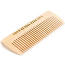 Beard Comb Pocket Size, Hair & Mustache Grooming Tool, Handcrafted Organic Siberian Birch, Use with Oil, Balm or by Itself, Free Bonus Travel Pouch, Made in Russia LA Beauty Labs
