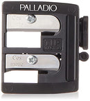 Palladio Double Barrel 3 in 1 Cosmetic Pencil Sharpener with Cover, Stainless Steel Blade, Size Adjuster, Essential for Small and Extra Large Lip Liner, Eyeliner, Brow Pencils Palladio
