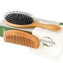 Bristle Hair Brush for Men's and Women's Hair - Boars Hair Brush for Thick Thin Curly Fine Hair - Detangling Brush Set with Wooden Hairbrush Bamboo Comb and Travel Bag Sonvera