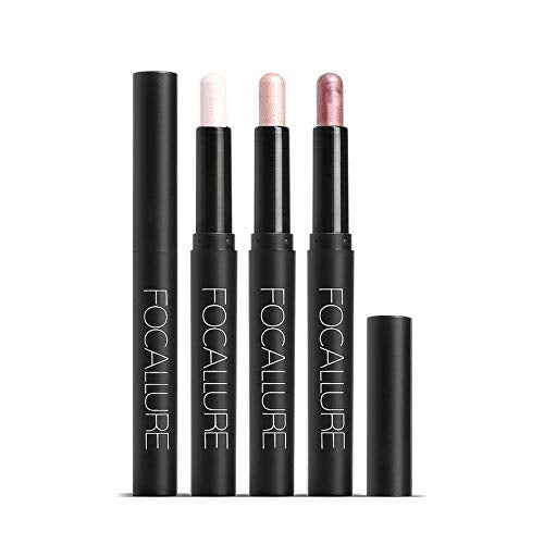 FOCALLURE (3 Pcs) 2 in 1 Eyeshadow and Eyeliner Pen, Waterproof Eye Shadow Pencil, Hypoallergenic Eyeshadow, Highlighter Eye Liner, Multi-Dimensional eyes Look, FA38-11116-123 FOCALLURE