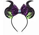 CLGIFT Maleficent Minnie Ears,Pick your color, Flaming Minnie Ears, Silver gold blue minnie ears, Rainbow Sparkle Mouse Ears,Classic Red Sequin Minnie Ears (Flaming Maleficent) CLGIFT