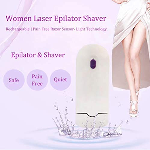 Women Laser Rechargeable Epilator Remover Smooth Touch Hair Removal Instant Pain Free Razor Sensor- Light Technology Hair Remove (Color : White) Generic