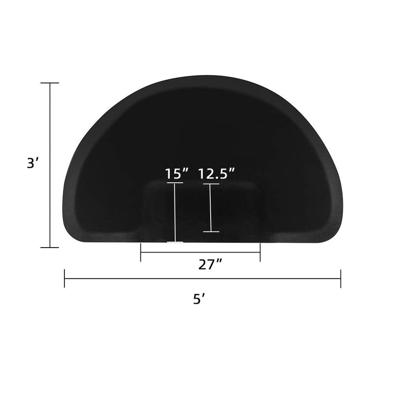 OmySalon 1/2'' Thick Anti Fatigue Mat for Hairstylist Standing, 3'x5' Barber Floor Matt Square Base for Salon Styling Chair, Hair Cutting Hairdressing Equipment OmySalon