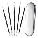 Blackhead remover,Acne treatment,Pimple Popper,Face Skin Care Kit,Professional Comedone Blemish, Zit, Whitehead Scar Extractor, 5 Piece Surgical Grade Stainless Steel Tools & Travel Case (black) Alayna (TM)