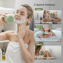 Electric Body Bath Brush for Shower, Rechargeable Body Brush with Detachable Long Handle and 5 Heads, 3 Speeds Bath Brush for Skin Care, Basic Cleaning and Massage (Sliver) Infinity Warehouse