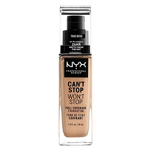 NYX PROFESSIONAL MAKEUP Can't Stop Won't Stop Foundation, 24h Full Coverage Matte Finish - True Beige NYX PROFESSIONAL MAKEUP
