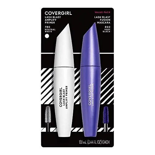COVERGIRL Lash Blast Fusion Mascara & COVERGIRL Lash Blast Amplify Eyelash Primer Pack , VERY BLACK, 0.44 Fl Oz (Pack of 2) COVERGIRL