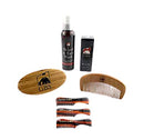 GBS Beard and Mustache Kit - Wash, Oil Comb, Brush & 3 pack of mustache comb great for Travel, Home and Gym G.B.S