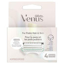 Gillette Venus for Bikini Pubic Hair and Skin, Womens Razors, 4 Razor Blade Refills for Intimate Grooming Gillette Venus