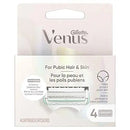 Gillette Venus for Bikini Pubic Hair and Skin, Womens Razors, 4 Razor Blade Refills for Intimate Grooming Gillette Venus