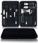 Manicure Pedicure 18 In 1 Grooming Kit for Men, Women - Entt 18 PC Rubberized Finish Kit - Nail Clippers Kit - Premium Quality Professsional Tool Kit - For Travel, Home, All Purpose Set (Black Case) ENTT