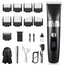 Cordless Rechargeable Hair Clipper Trimmer, 19 in 1 Pro Complete Hair Cutting Kit for Men Women Children with 9 Guide Combs, Hair Cape, Scissors, 40 Precision Length Settings, LED Display, Waterproof Himimi