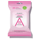 Almay Makeup Remover Cleansing Towelettes, Biodegradable Micellar Water Wipes for Sensitive Skin, Hypoallergenic, Cruelty Free, Fragrance Free, 25 Count Almay