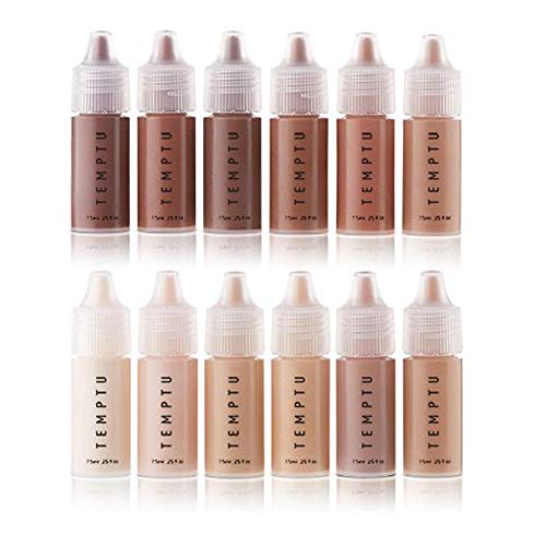 TEMPTU S/B Foundation 12 Piece Starter Set, ¼ oz Bottles, Water-Resistant, Blendable - Professional, Natural Makeup Kit for Airbrush, Sponge Application - Premium, Long-Lasting Airbrush Cosmetics Temptu