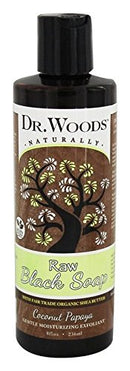 Dr. Woods Raw Moisturizing Black Coconut Papaya Soap with Organic Shea Butter, 8 Ounce Dr. Woods