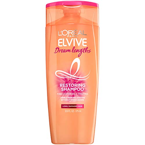 L'Oreal Paris Elvive Dream Lengths Restoring Shampoo with Fine Castor Oil and Vitamins B3 and B5 for Long, Damaged Hair, Visibly Repairs Damage Without Weighdown With System, 12.6 Fl; Oz L'Oreal Paris