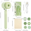 Electric Body Bath Brush for Shower, Rechargeable Body Brush with Detachable Long Handle and 5 Heads, 3 Speeds Bath Brush for Skin Care, Basic Cleaning and Massage (Sliver) Infinity Warehouse