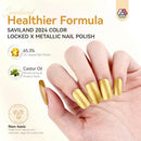 SAVILAND Metallic Gold Nail Polish: Quick Dry Mirror Golden Nail Polish Regular Chrome Fingernail Polish Easy To Use & Remove No Curing Needed Bulk Nail Lacquer for Toes Nail Art DIY Home 0.34 oz Infinity Warehouse