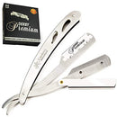 Equinox Professional Straight Edge Razor with 100 Single Derby Straight Razor Blades-Barber Straight Razor-Close Shaving Men's Manual Shaver-Disposable Straight Razor Blades-Staright Razor Kit Equinox International