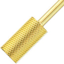 PANA Professional 3/32" Shank Size - Flat Top Large Barrel Gold Carbide Bit Fine Grit - Nail Drill Bit for Dremel Machine PANA