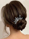 Yean Flower Bride Wedding Hair Comb Silver Crystal Bridal Hair Piece Pearl Hair Clips Hair Accessories for Women and Girls Yean