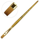 Fuji Kolinsky Sable Brush (Long Flat Shaped, Gold Handle) Fuji