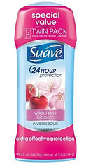Suave Deodorant Antiperspirant & Deodorant Stick 24-hour Odor and Wetness Protection Wild Cherry Blossom Deodorant for Women 2.6 oz 2 Count Suave