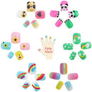 128 Pcs Fake Nails for Kids Stick on Nails for Little Girls Pre Glue Children Press On Nails Kit for Ages 7-12 Glue on Nails Toddlers Child Party Gift TMLECE TM