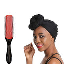 9-Row Cushion Nylon Bristle Black Women Head Wrap Scarf Enjoy Holiday 1981