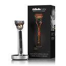 Gillette Heated Mens Razor by GilletteLabs, Deluxe Starter Shaving Kit for Men, Includes 1 Handle, 2 Razor Blade Refills, 1 Charging Dock Gillette