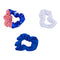 Lux Accessories Red Blue White American Flag Set of 3 July 4th Hair Elastics and Ties LUX ACCESSORIES